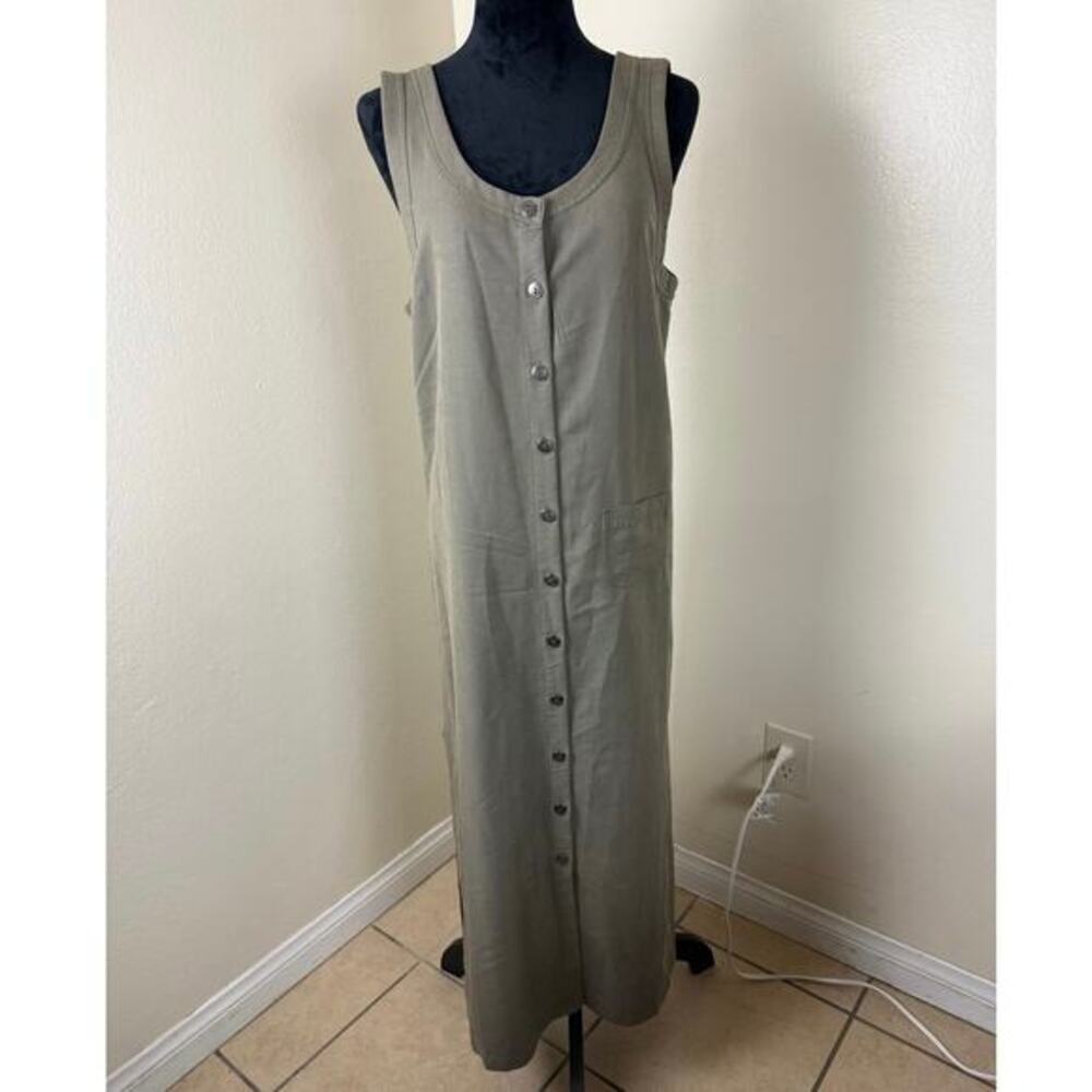 Directives Olive Lyocell Sleeveless Jumper Dress - L - Picture 1 of 9